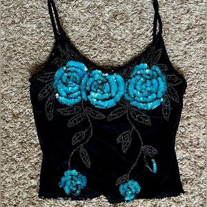 Bedazzled Black Cachè Tank Top